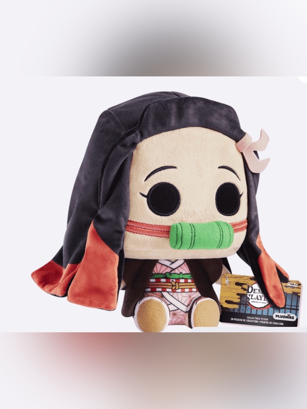 Nezuko-Inspired Kids Plush Toy - Black, Pink, Green
